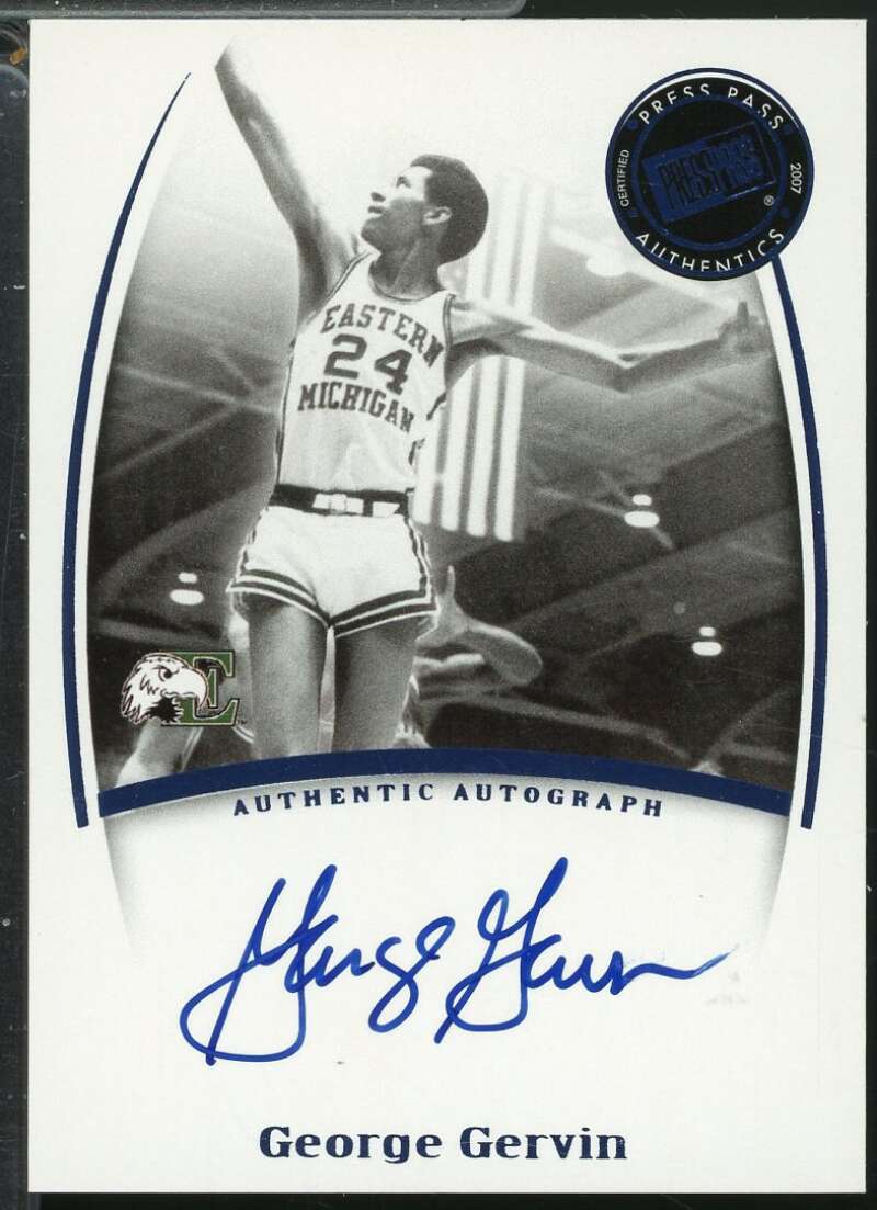 George Gervin Card 2007-08 Press Pass Legends Signatures Autograph #72  Image 1