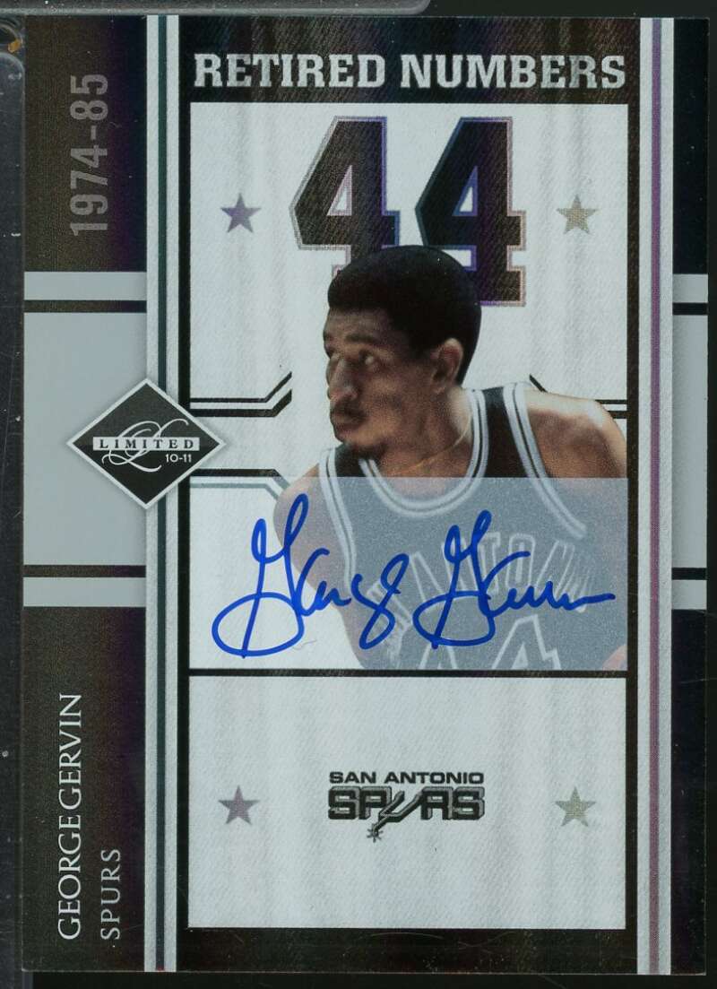 George Gervin Card 2010-11 Limited Retired Numbers Signatures Autograph /99 #15  Image 1