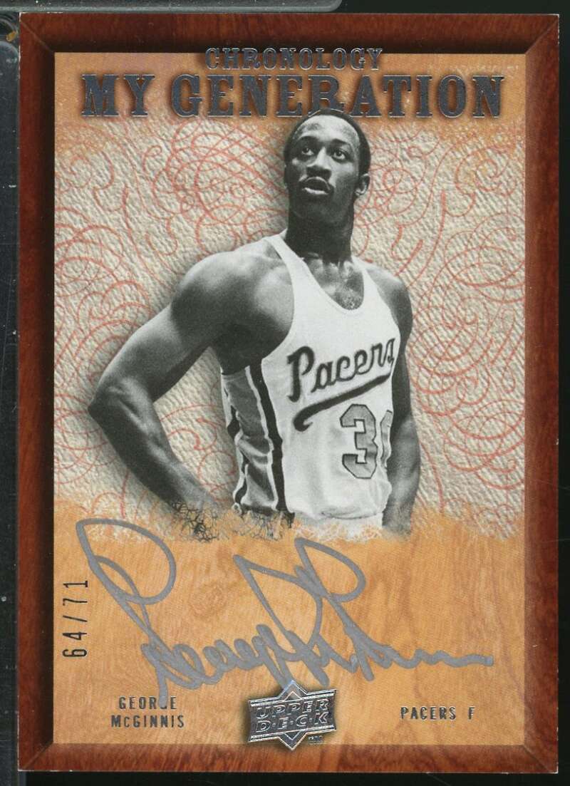 George McGinnis 2007-08 Upper Deck Chronology My Generation Autograph /71 #MGGM  Image 1