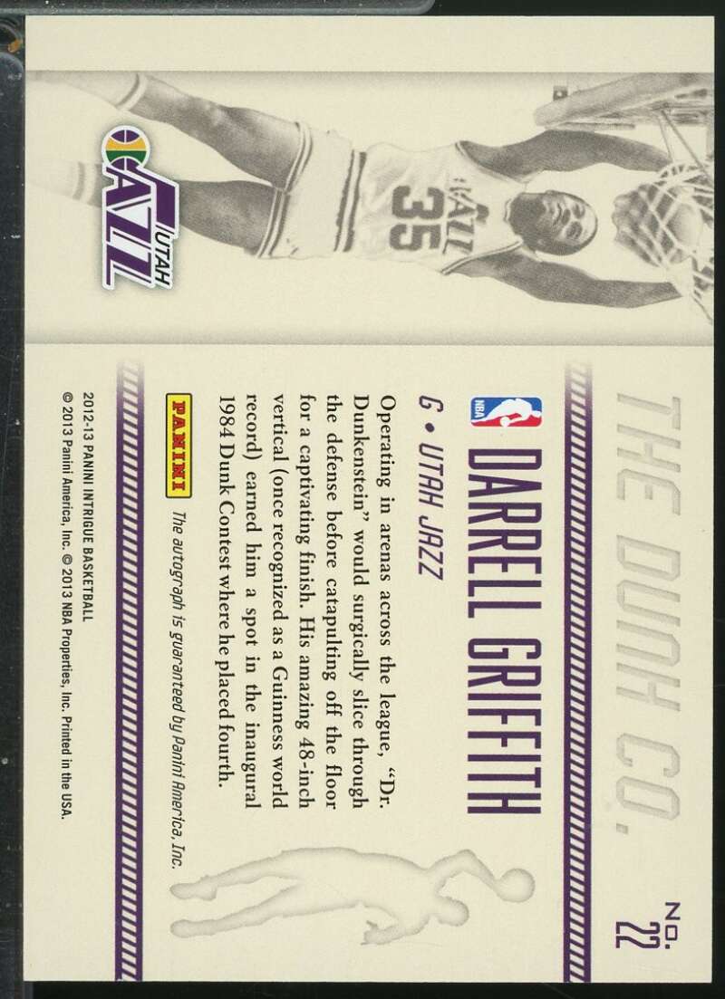 Darrell Griffith Card 2012-13 Panini Intrigue Dunk Company Autographs /199 #22  Image 2