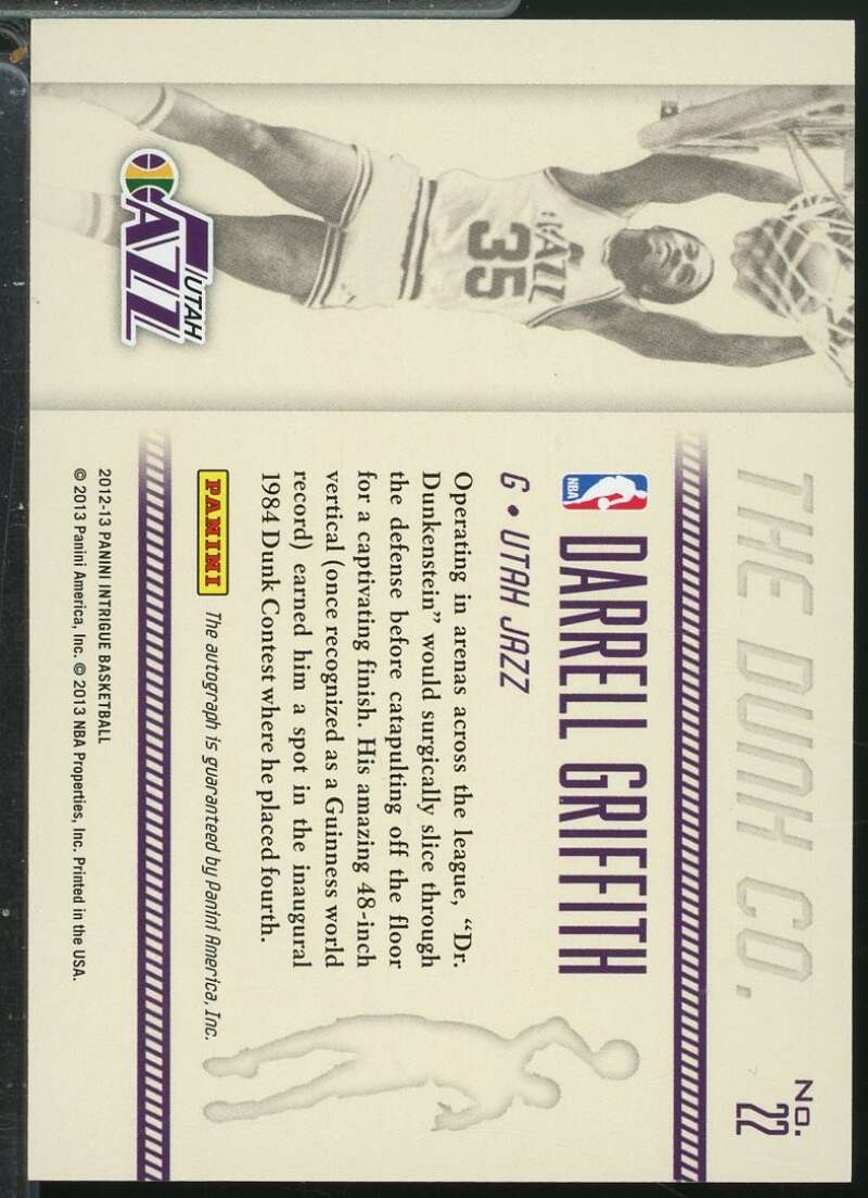 Darrell Griffith Card 2012-13 Panini Intrigue Dunk Company Autographs /199 #22  Image 2