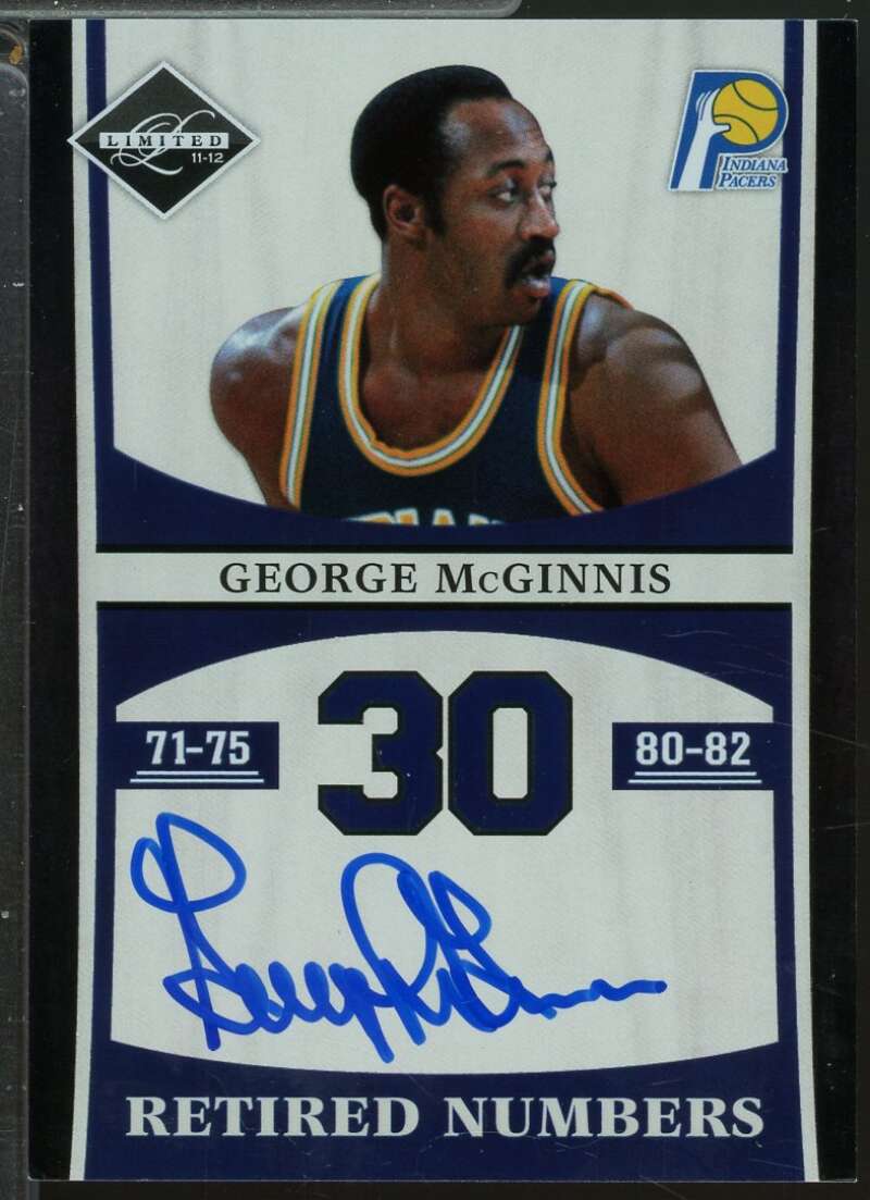George McGinnis 2011-12 Limited Retired Numbers Signatures Autograph /99 #7  Image 1