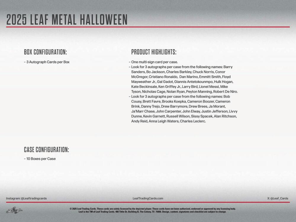 2025 Leaf Metal Halloween Hobby Box Image 7