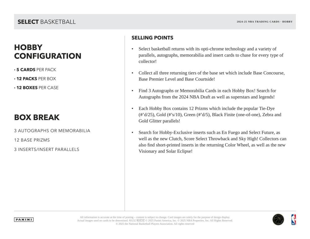 2024-25 Panini Select Basketball Hobby Box Image 7