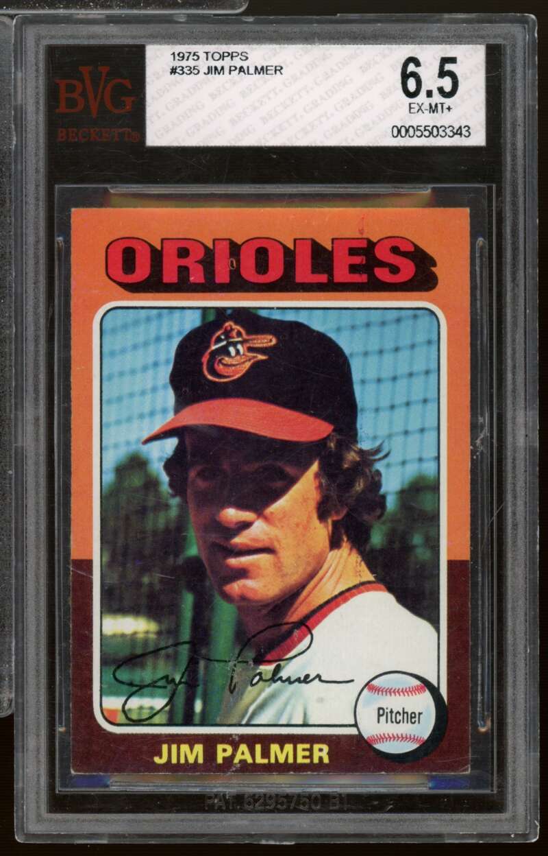 Jim Palmer Card 1975 Topps #335 BGS BVG 6.5 Image 1