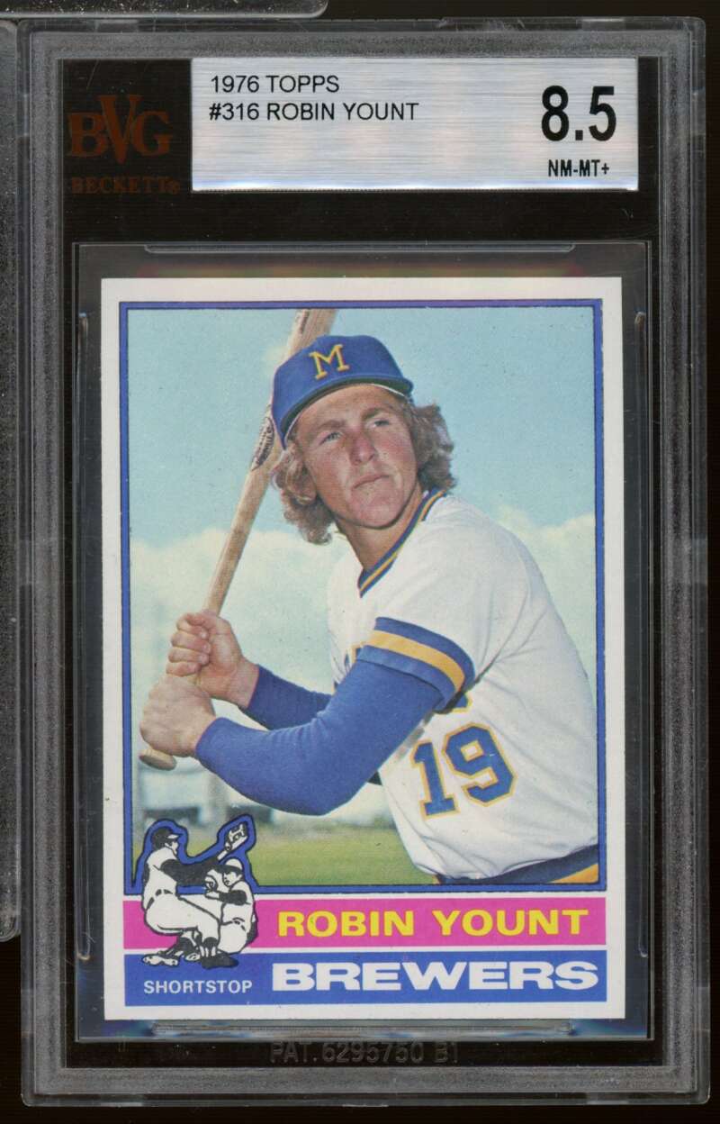 Robin Yount Card 1976 Topps #316 BGS BVG 8.5 Image 1