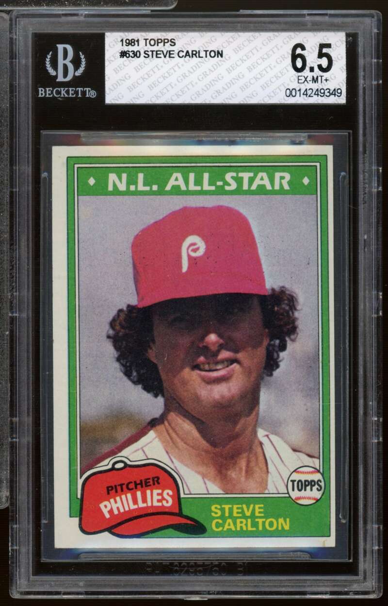 Steve Carlton Card 1981 Topps #630 BGS 6.5 Image 1