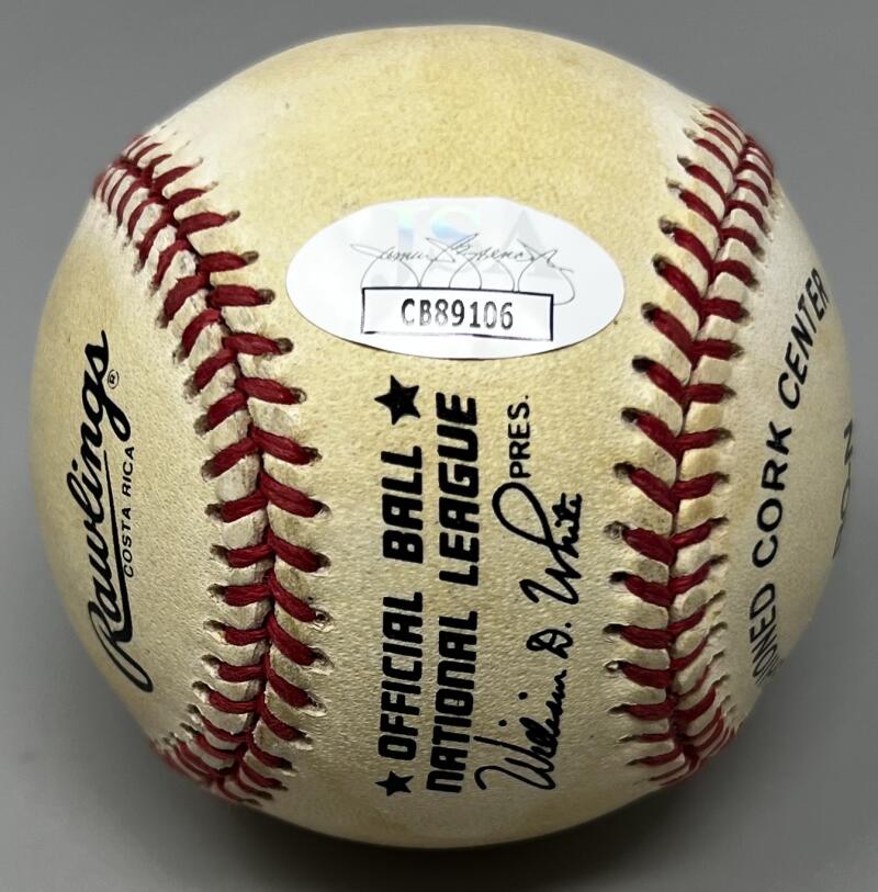 Ernie Banks Mr. Cub Autographed Signed Rawlings Baseball JSA Authentic Image 2