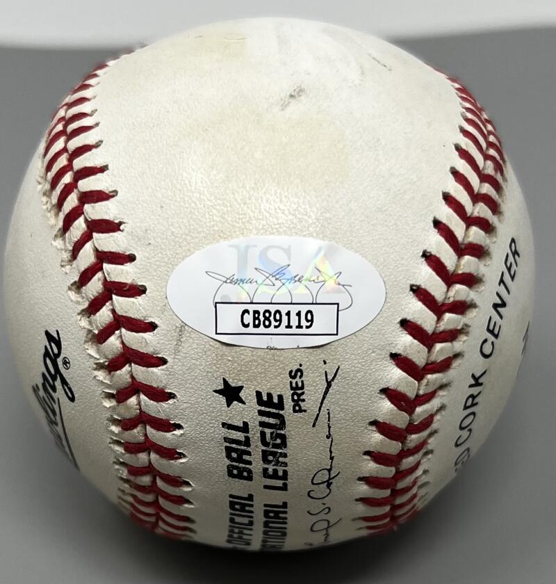 Jose Guillen Autographed Signed Donruss Rawlings Baseball JSA Authentic Image 3