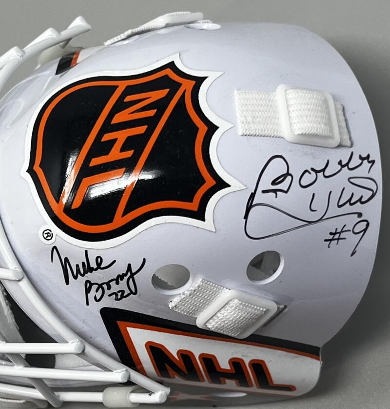 Bobby Hull / Mike Bossy Autograph Signed NHL Mini Helmet JSA Authentic Image 4