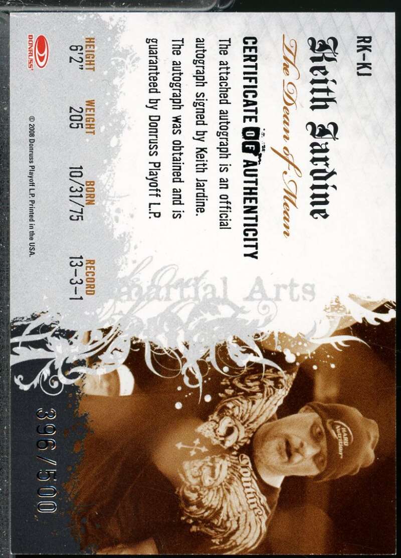 Keith Jardine Card 2008 Americana II Ring Kings Signature Autograph /500 #KJ  Image 2