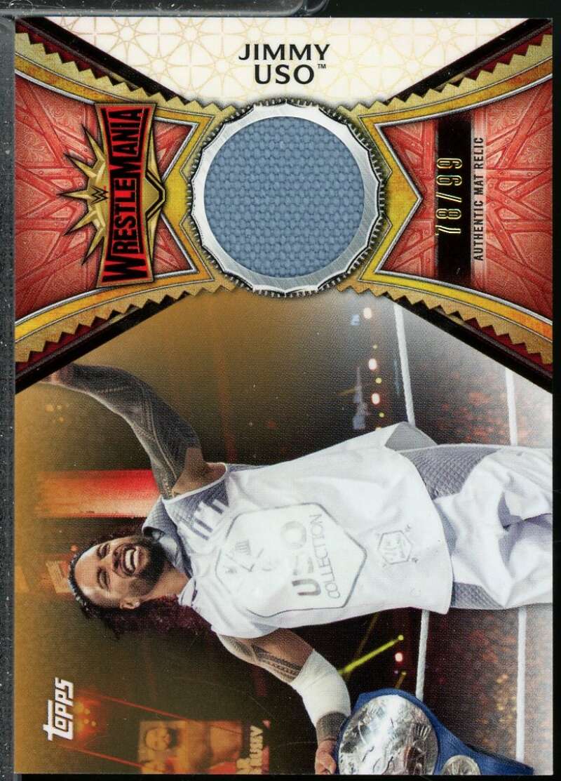 Jimmy Uso Card 2020 Topps WWE Road to WrestleMania Mat Relics Bronze /99 #MRJIM  Image 1