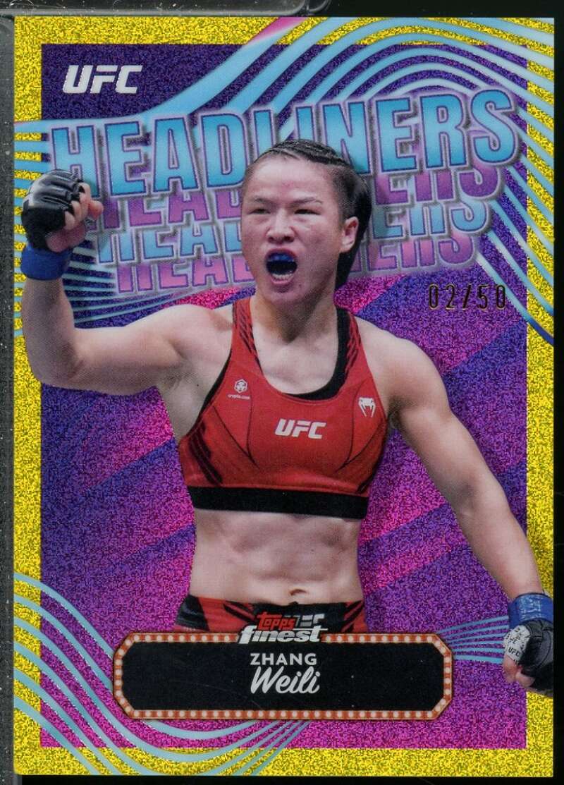 Zhang Weili Card 2024 Finest UFC Headliners Gold Refractors /50 #HDL20  Image 1