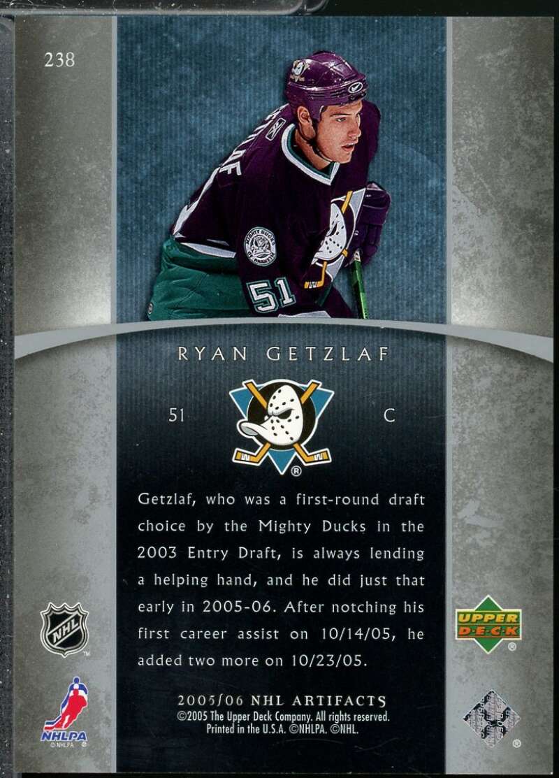 Ryan Getzlaf Rookie Card 2005-06 Artifacts /750 #238  Image 2