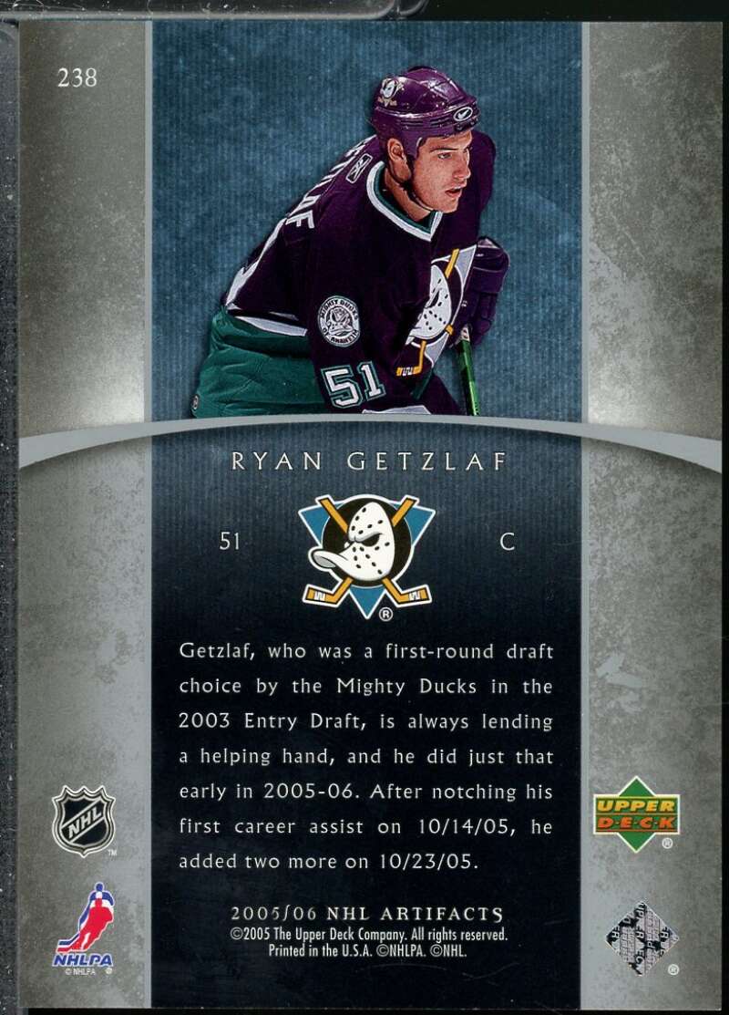 Ryan Getzlaf Rookie Card 2005-06 Artifacts /750 #238  Image 2