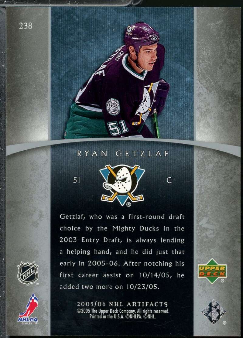 Ryan Getzlaf Rookie Card 2005-06 Artifacts /750 #238  Image 2