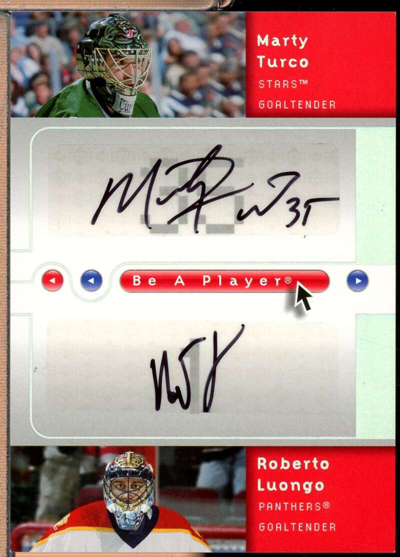 Marty Turco Roberto Luongo 2005-06 Be A Player Dual Signatures Autograph #TL  Image 1