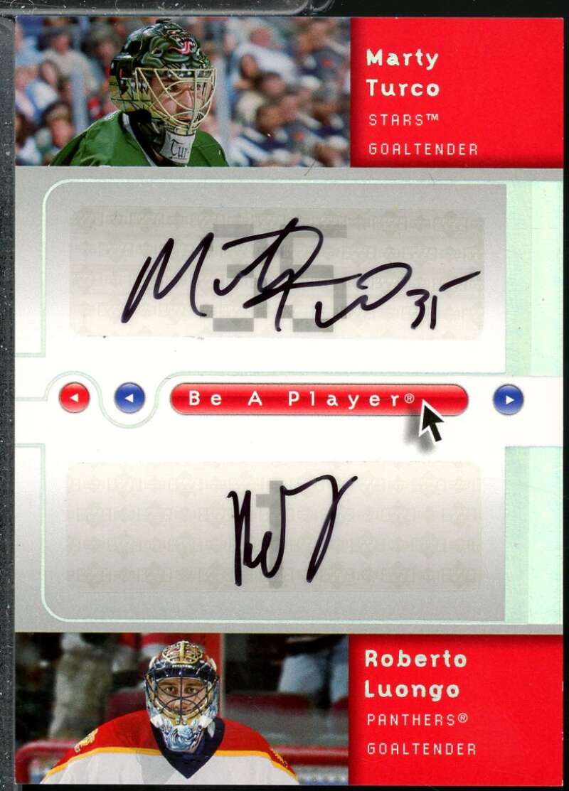 Marty Turco Roberto Luongo 2005-06 Be A Player Dual Signatures Autograph #TL  Image 1