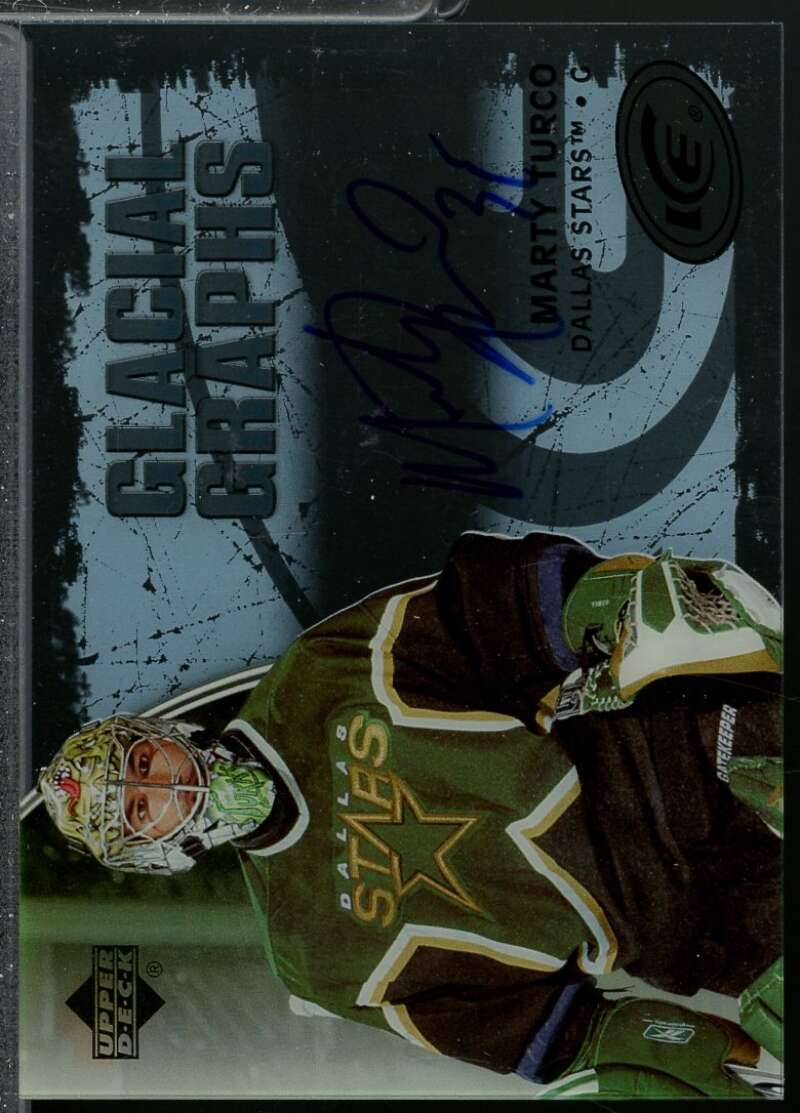 Marty Turco Card 2005-06 Upper Deck Ice Glacial Graphs Autograph #GGMT  Image 1