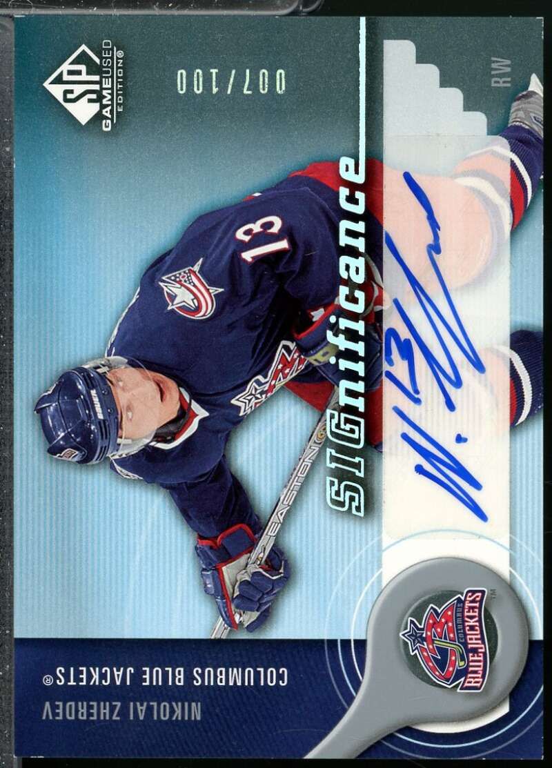 Nikolai Zherdev Card 2005-06 SP Game Used SIGnificance Autograph /100 #SNZ  Image 1