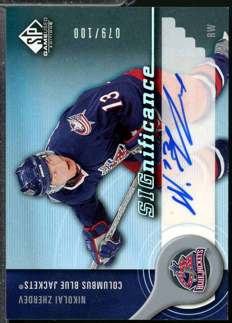 Nikolai Zherdev Card 2005-06 SP Game Used SIGnificance Autograph /100 #SNZ  Image 1