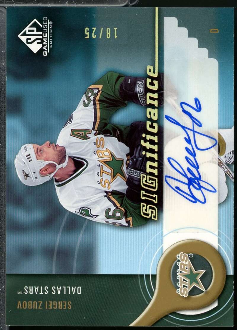 Sergei Zubov Card 2005-06 SP Game Used SIGnificance Autograph Gold /25 #SSZ  Image 1
