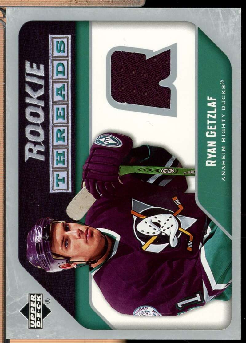 Ryan Getzlaf Rookie Card 2005-06 Upper Deck Threads Jersey #RTRG  Image 1