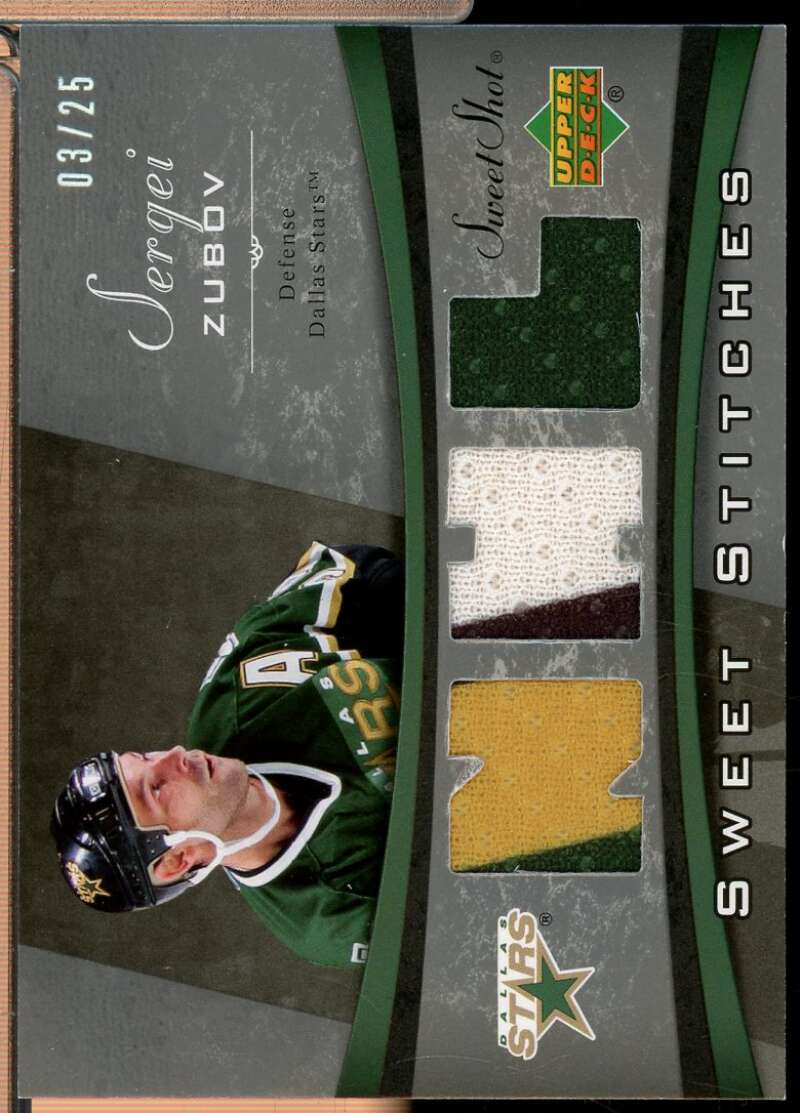 Sergei Zubov Card 2006-07 Sweet Shot Sweet Stitches Jersey Triples /25 #SSSZ  Image 1