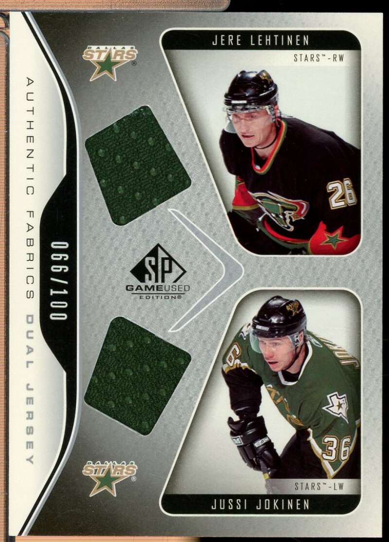 Jere Lehtinen Jussi Jokinen 2006-07 SP Game Used Fabrics Dual Jersey /100 #LJ  Image 1