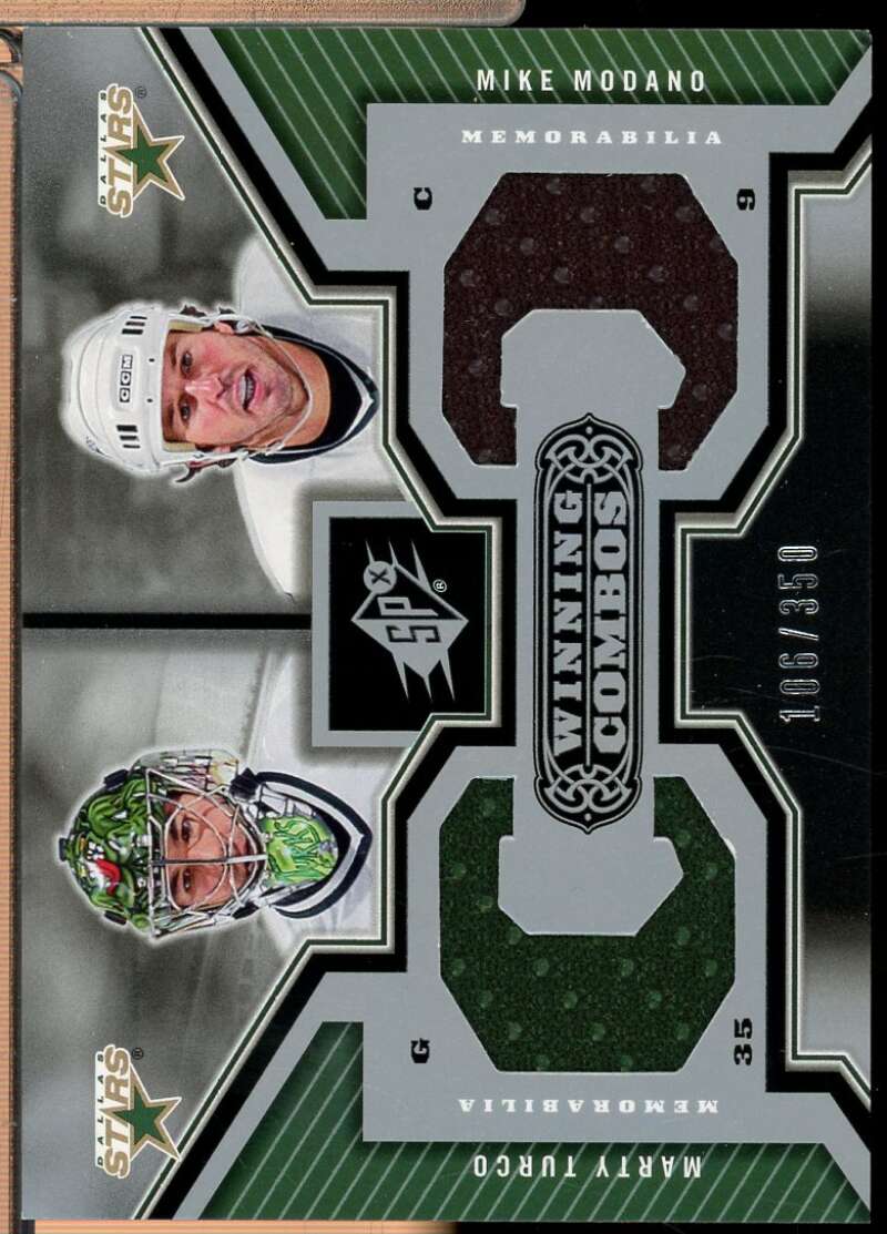 Marty Turco Mike Modano Card 2005-06 SPx Winning Combos Jersey /350 #WCTM  Image 1