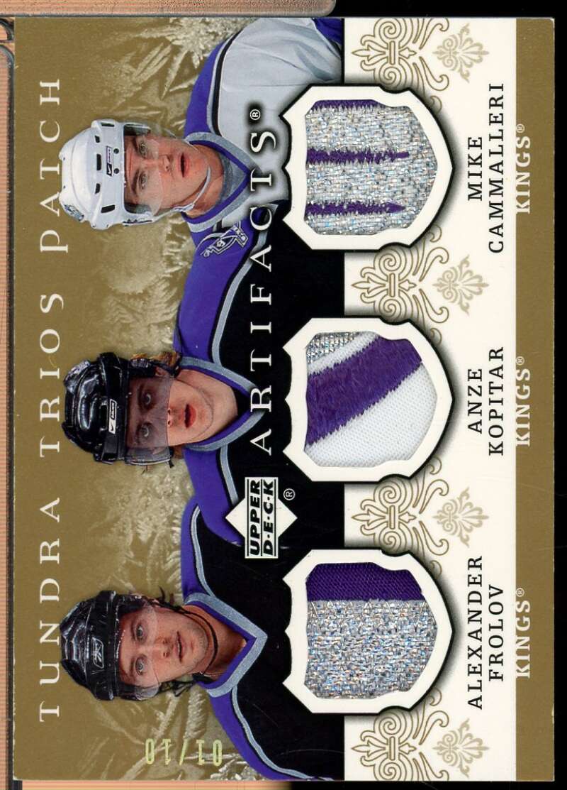 Frolov Kopitar Cammalleri 2007-08 Artifacts Tundra Trios Jersey Gold /10 #T3FCK  Image 1