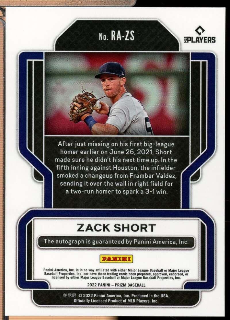 Zack Short Rookie Card 2022 Panini Prizm Autographs #64  Image 2