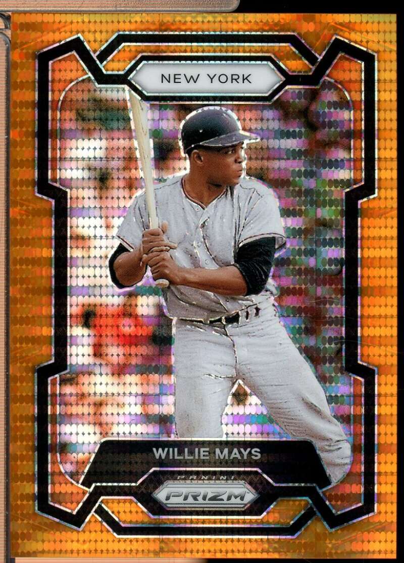Willie Mays Card 2024 Panini Prizm Prizms Orange Pulsar /399 #10  Image 1