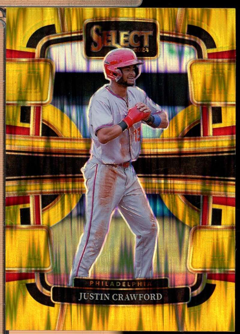 Justin Crawford Card 2024 Select Prizms Gold Flash /10 #38  Image 1