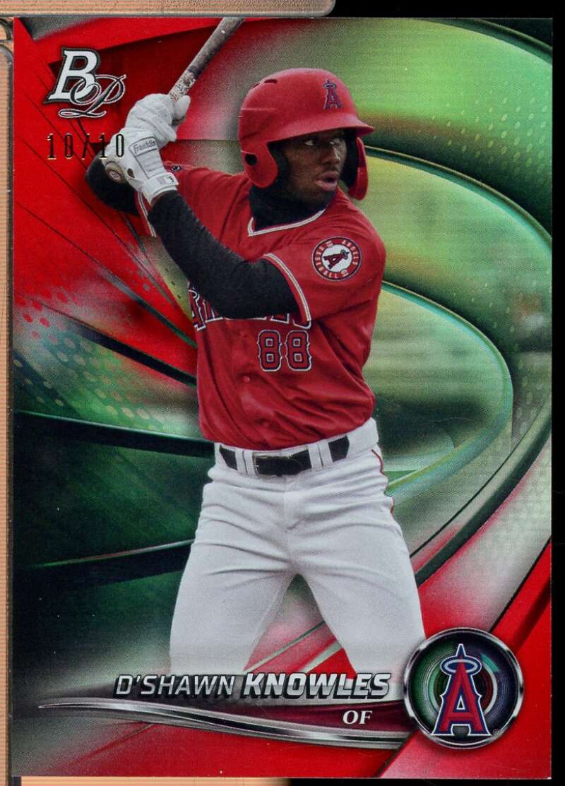 D'Shawn Knowles Card 2022 Bowman Platinum Top Prospects Red /10 #TOP96  Image 1