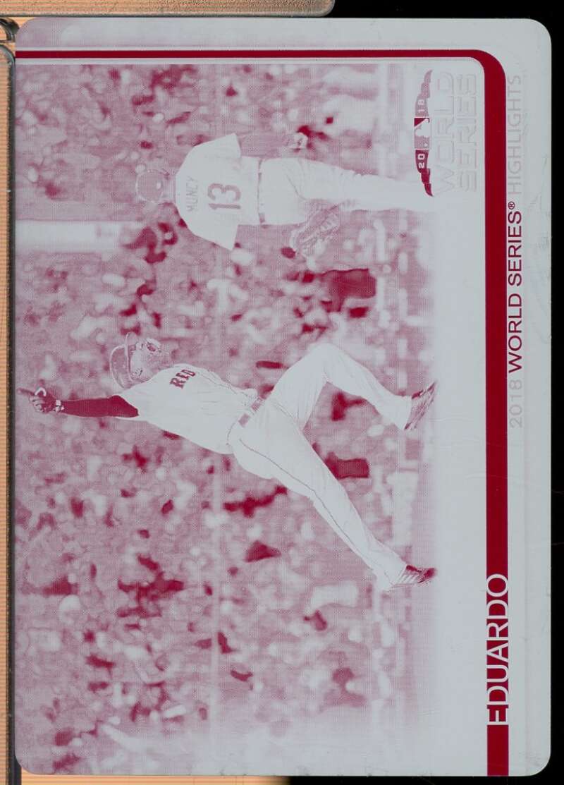 Eduardo Nunez 2019 Topps World Series Highlights Printing Plates Magenta 1/1 #3  Image 1