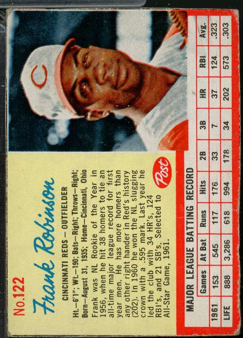 Frank Robinson Card 1962 Post #122  Image 1