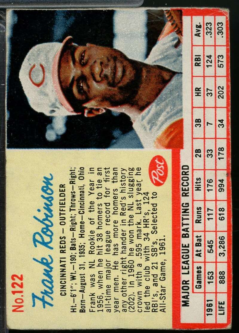 Frank Robinson Card 1962 Post #122  Image 1