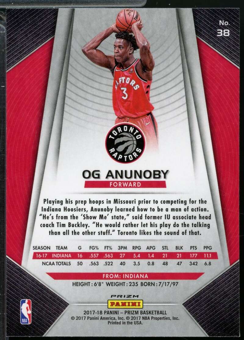 OG Anunoby Rookie Card 2017-18 Panini Red White and Blue #38  Image 2