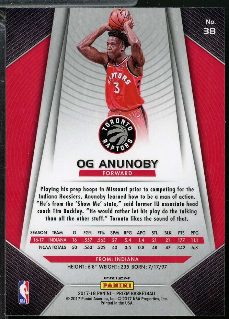 OG Anunoby Rookie Card 2017-18 Panini Red White and Blue #38  Image 2