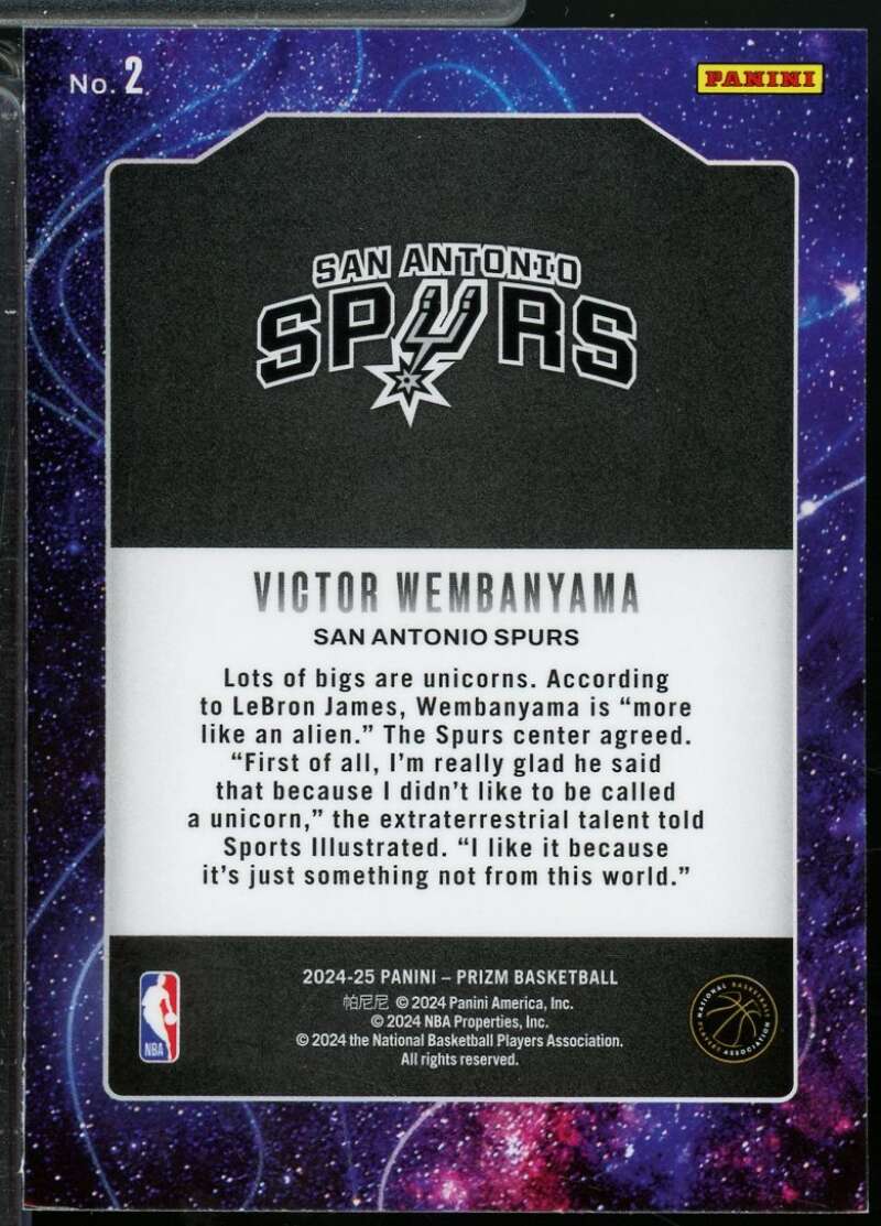 Victor Wembanyama Card 2024-25 Panini Prizm Deep Space #2  Image 2