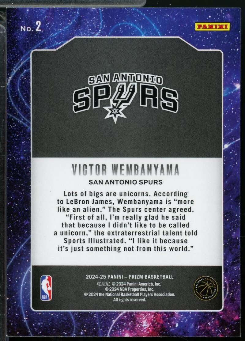 Victor Wembanyama Card 2024-25 Panini Prizm Deep Space #2  Image 2