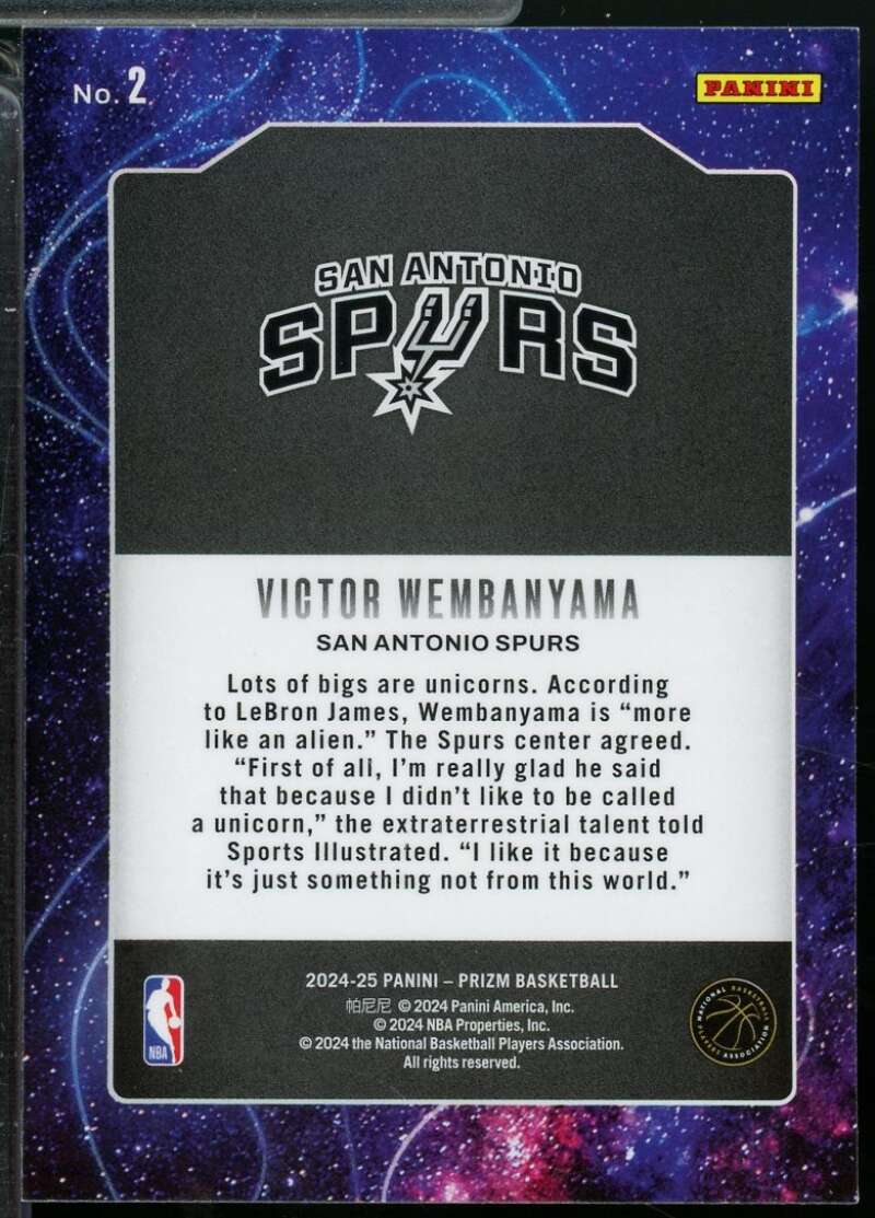 Victor Wembanyama Card 2024-25 Panini Prizm Deep Space #2  Image 2