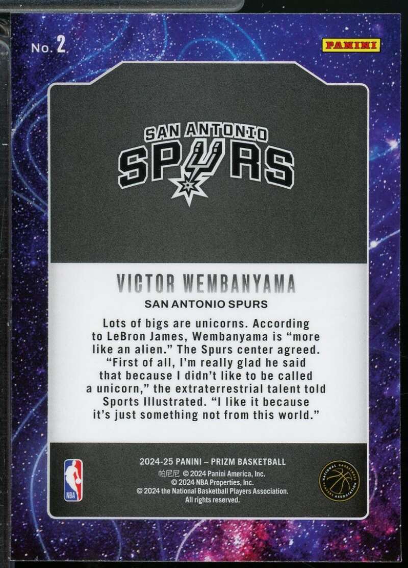 Victor Wembanyama Card 2024-25 Panini Prizm Deep Space #2  Image 2