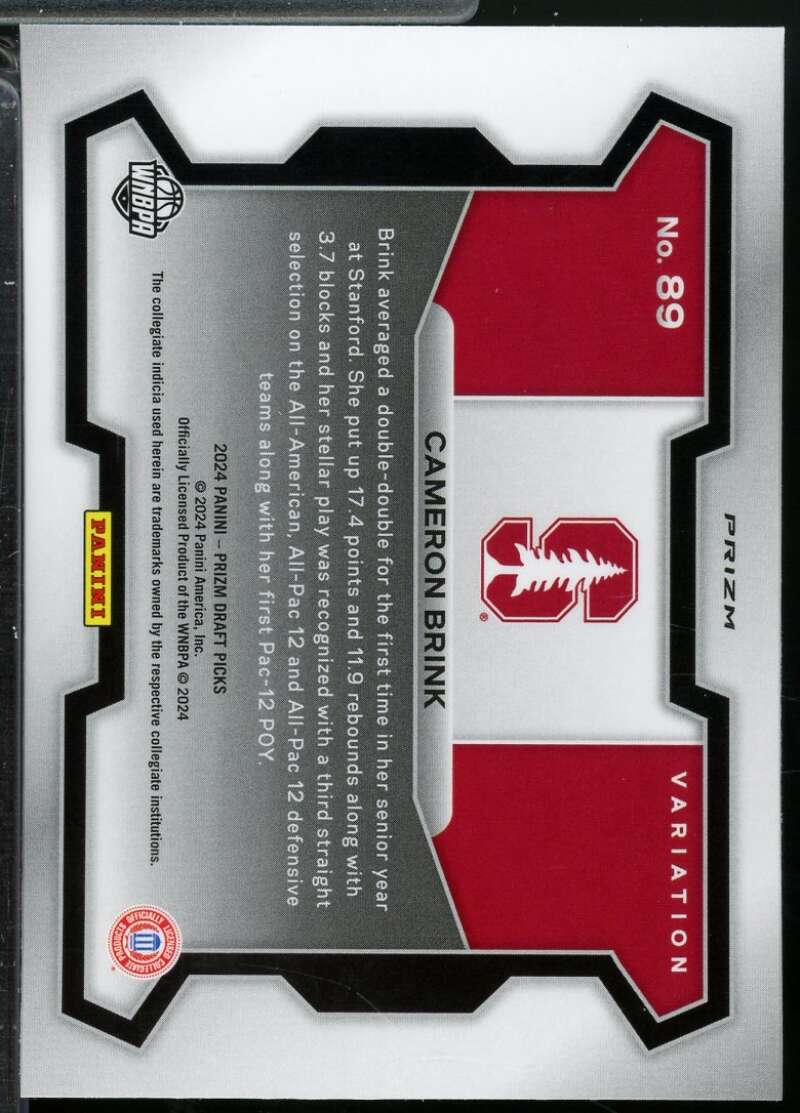 Cameron Brink Rookie Card 2024 Panini Prizm Draft Picks Variation Red Ice #89  Image 2