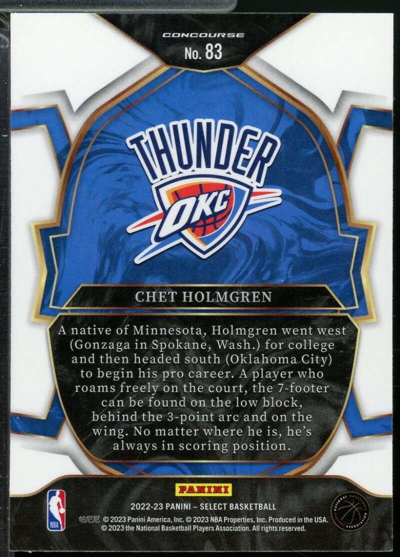 Chet Holmgren Rookie Card 2022-23 Select Blue #83  Image 2