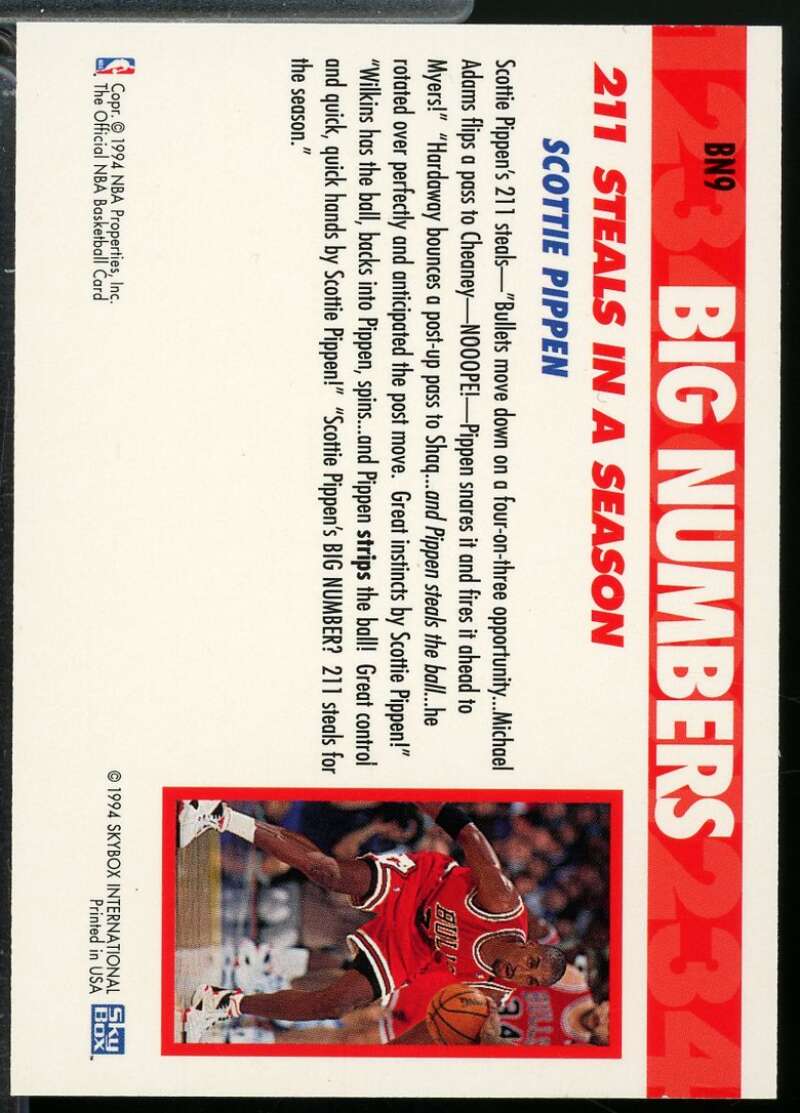 Scottie Pippen Card 1994-95 Hoops Big Numbers #BN9  Image 2