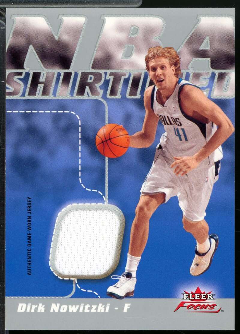 Dirk Nowitzki Card 2003-04 Fleer Focus NBA Shirtified Jerseys /75 #NSDN  Image 1