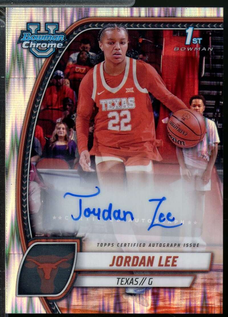 Jordan Lee 2024-25 Bowman Chrome Prospect Autographs Stealth Refractors #34  Image 1