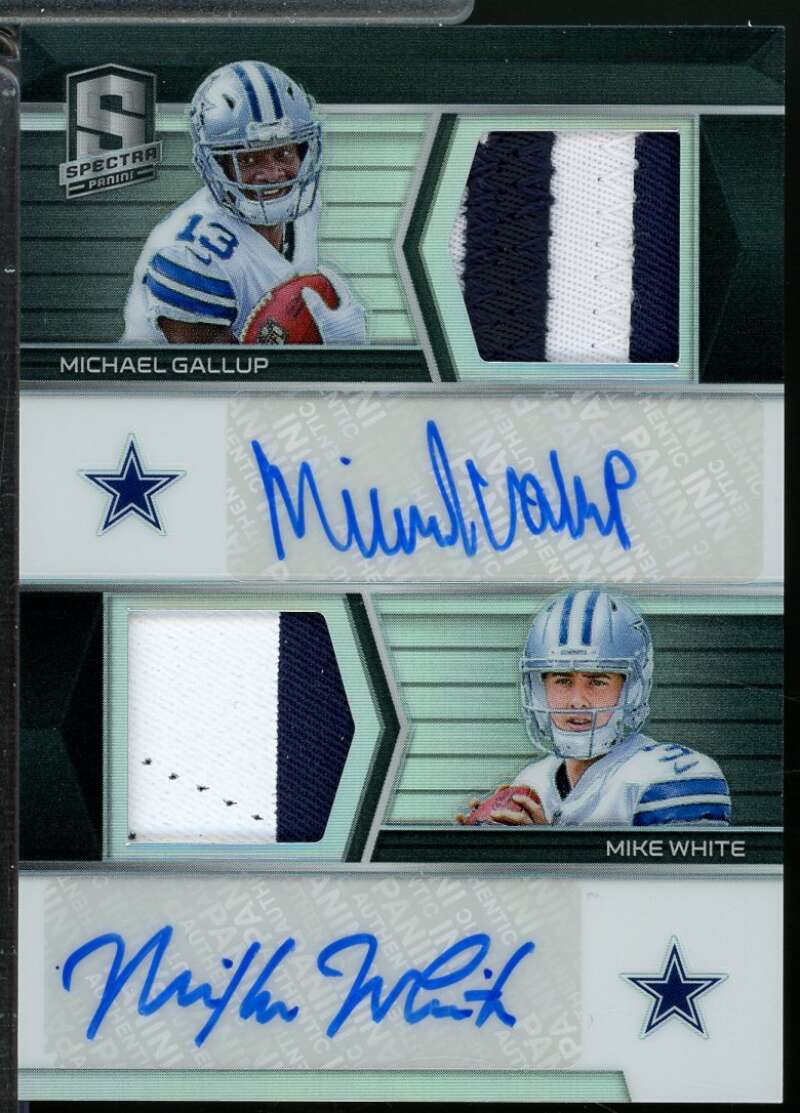 Michael Gallup Mike White Rookie 2018 Panini Spectra Dual Patch Auto /25 #5  Image 1